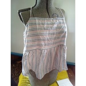 a.n.a A New Approach Striped Peplum Cami Top XL Multi Stripe NWT